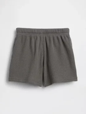Pantalones cortos tipo waffle sin tirantes para bebés y niños pequeños