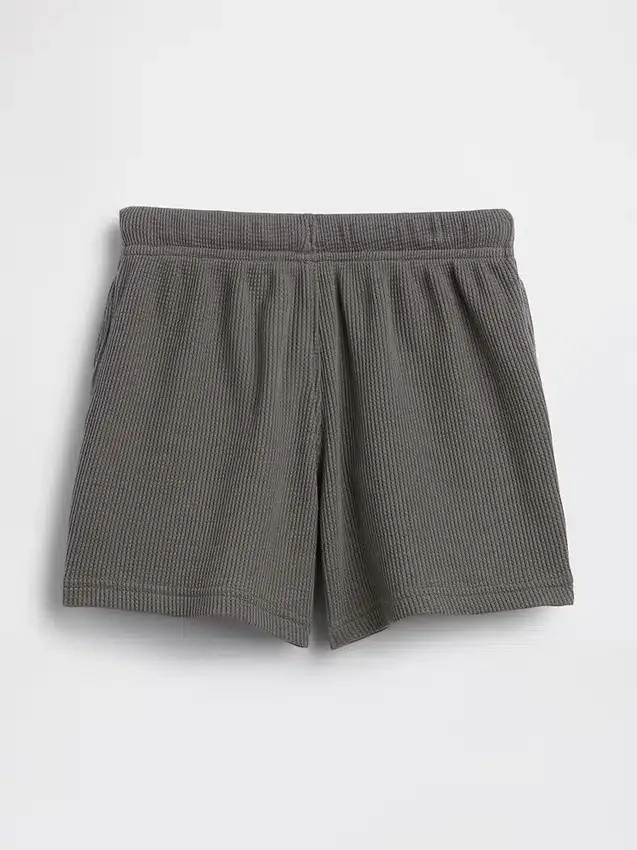 Pantalones cortos tipo waffle sin tirantes para bebés y niños pequeños
