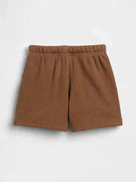 Pantalones cortos tipo waffle sin tirantes para bebés y niños pequeños
