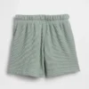 Pantalones cortos tipo waffle sin tirantes para bebés y niños pequeños