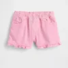 Pantalones cortos vaqueros con volantes y abertura frontal para bebés y niños pequeños