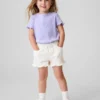 Pantalones cortos vaqueros con volantes y abertura frontal para bebés y niños pequeños