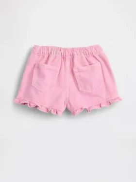 Pantalones cortos vaqueros con volantes y abertura frontal para bebés y niños pequeños