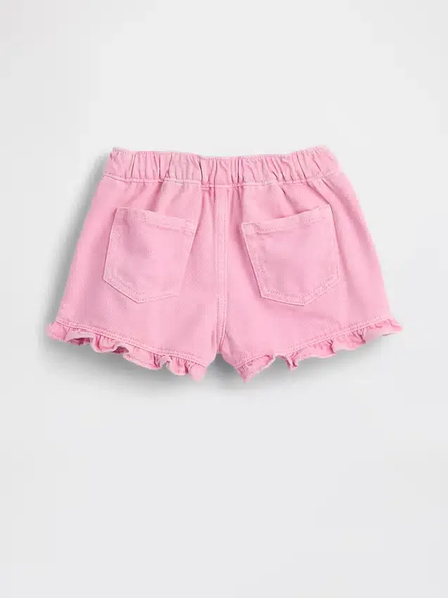 Pantalones cortos vaqueros con volantes y abertura frontal para bebés y niños pequeños