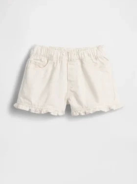 Pantalones cortos vaqueros con volantes y abertura frontal para bebés y niños pequeños