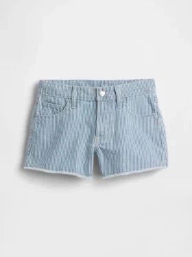Pantalones cortos vaqueros de cintura baja con rayas para niños