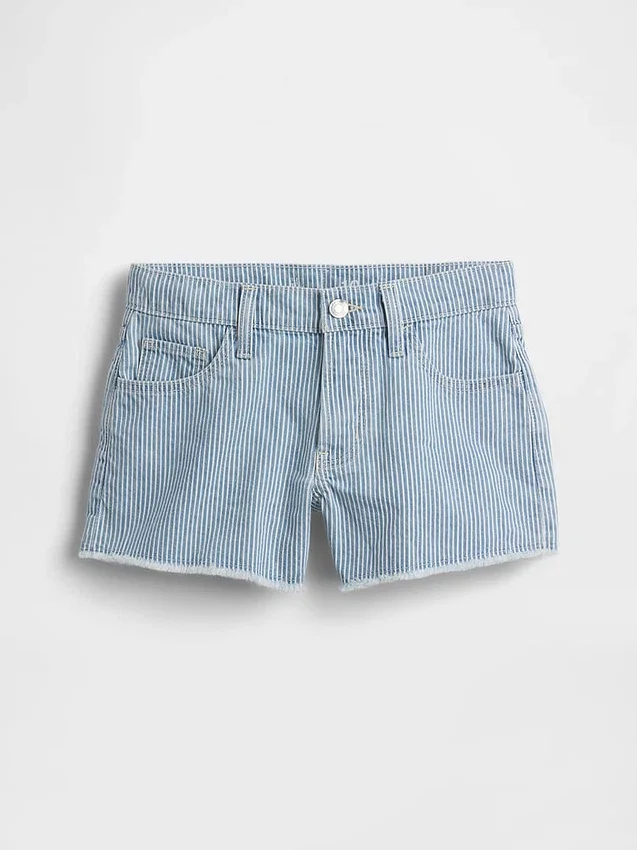 Pantalones cortos vaqueros de cintura baja con rayas para niños