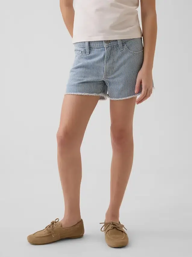 Pantalones cortos vaqueros de cintura baja con rayas para niños