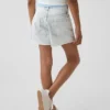 Pantalones cortos vaqueros de cintura baja para niños con bordado de limones