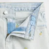 Pantalones cortos vaqueros de cintura baja para niños con bordado de limones