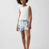 Pantalones cortos vaqueros de talle alto con estampado tie-dye para niños