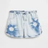 Pantalones cortos vaqueros de talle alto con estampado tie-dye para niños