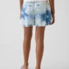 Pantalones cortos vaqueros de talle alto con estampado tie-dye para niños