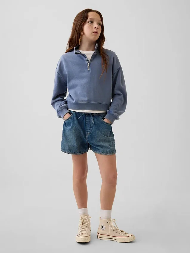 Pantalones cortos vaqueros de talle alto «Easy Dolphin» para niños