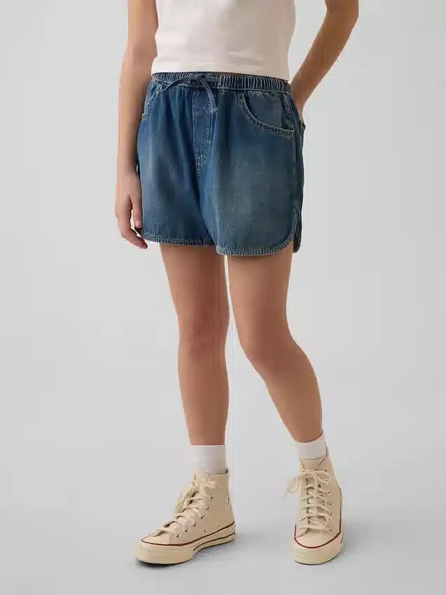 Pantalones cortos vaqueros de talle alto «Easy Dolphin» para niños