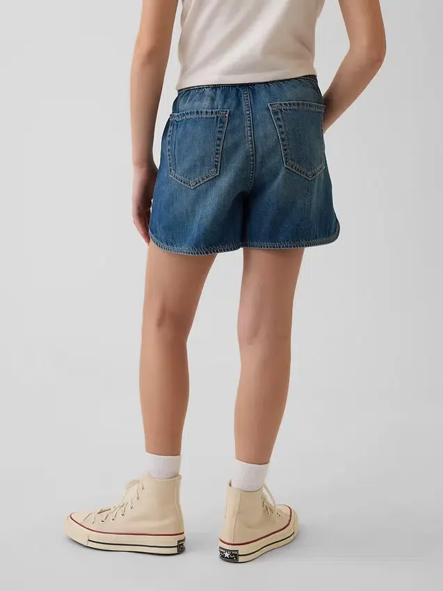 Pantalones cortos vaqueros de talle alto «Easy Dolphin» para niños