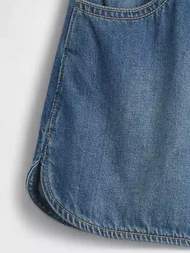 Pantalones cortos vaqueros de talle alto «Easy Dolphin» para niños