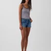 Pantalones cortos vaqueros de talle bajo con cordón de 3"