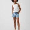 Pantalones cortos vaqueros de talle bajo con estampado floral para niños