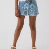 Pantalones cortos vaqueros de talle bajo con estampado floral para niños