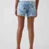 Pantalones cortos vaqueros de talle bajo con estampado floral para niños