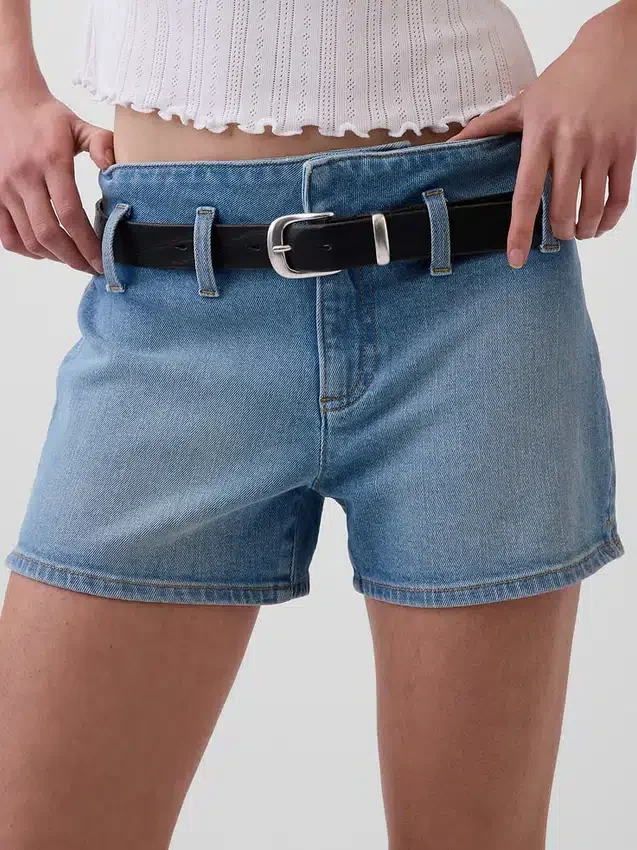 Pantalones cortos vaqueros de talle bajo de 3"