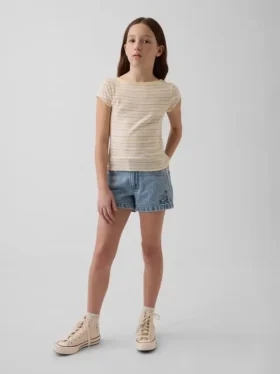 Pantalones cortos vaqueros de talle bajo para niños