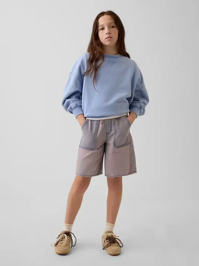 Pantalones cortos vaqueros de talle bajo y corte largo para niños