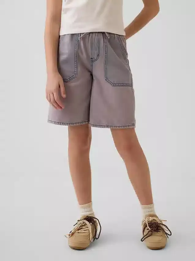 Pantalones cortos vaqueros de talle bajo y corte largo para niños