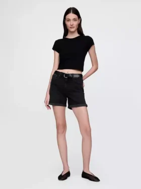 Pantalones cortos vaqueros de talle medio «Girlfriend» de 5"