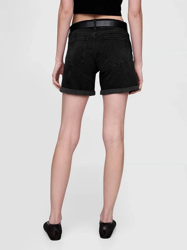 Pantalones cortos vaqueros de talle medio «Girlfriend» de 5"
