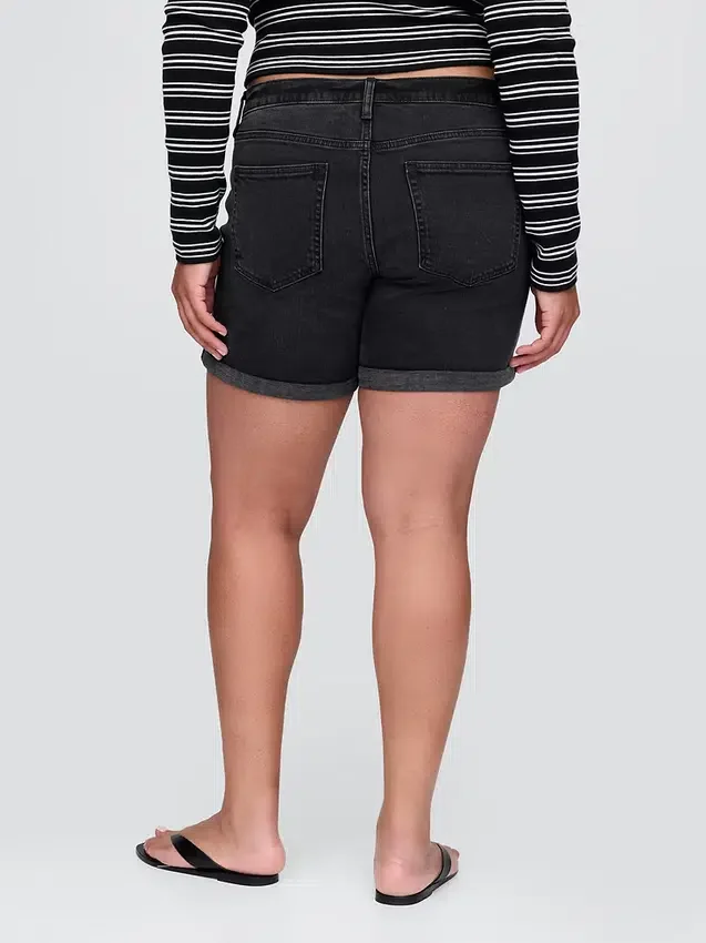 Pantalones cortos vaqueros de talle medio «Girlfriend» de 5"