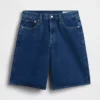 Pantalones cortos vaqueros de talle medio y corte largo