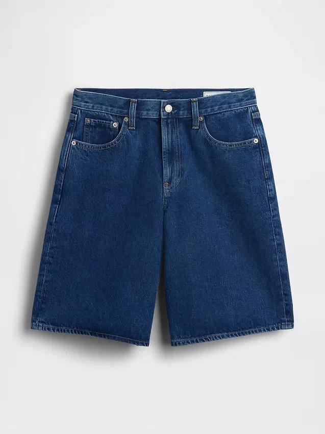 Pantalones cortos vaqueros de talle medio y corte largo