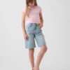Pantalones cortos vaqueros de talle medio y corte largo para niños