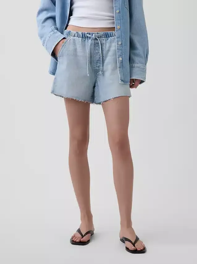 Pantalones cortos vaqueros «Easy Denim» ultrasuaves de 3,5” con talle bajo