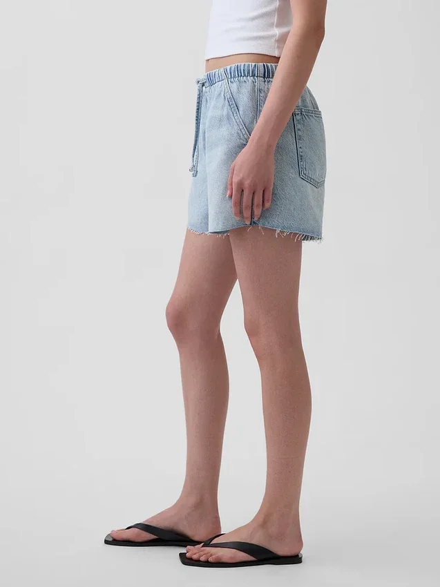 Pantalones cortos vaqueros «Easy Denim» ultrasuaves de 3,5” con talle bajo