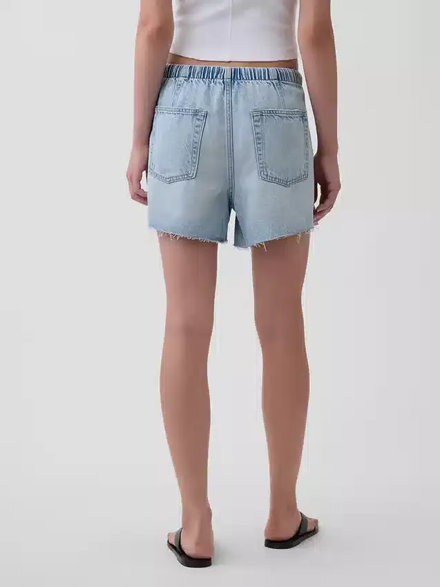 Pantalones cortos vaqueros «Easy Denim» ultrasuaves de 3,5” con talle bajo