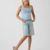 Pantalones cortos vaqueros largos de talle bajo para niño