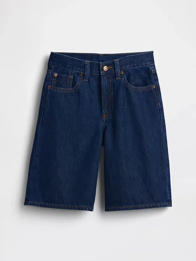 Pantalones cortos vaqueros largos de talle bajo para niño