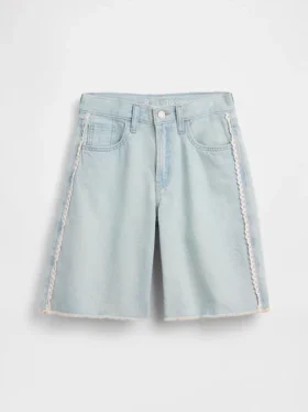 Pantalones cortos vaqueros largos de talle bajo para niño