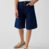 Pantalones cortos vaqueros largos de talle bajo para niño