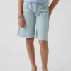 Pantalones cortos vaqueros largos de talle bajo para niño