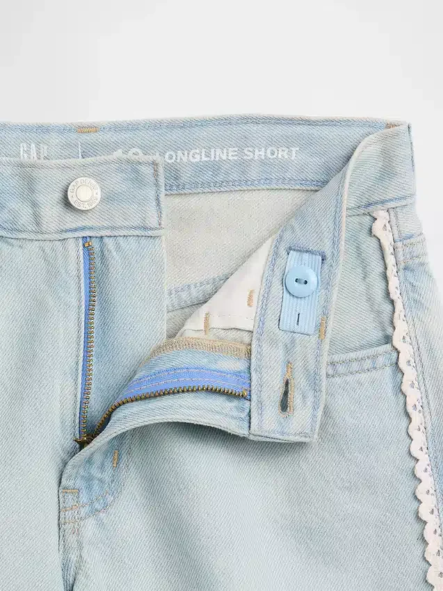 Pantalones cortos vaqueros largos de talle bajo para niño