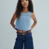 Pantalones cortos vaqueros largos de talle bajo para niño