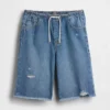 Pantalones cortos vaqueros largos de talle bajo ultrasuaves para niños