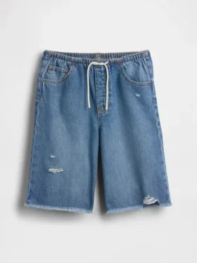 Pantalones cortos vaqueros largos de talle bajo ultrasuaves para niños