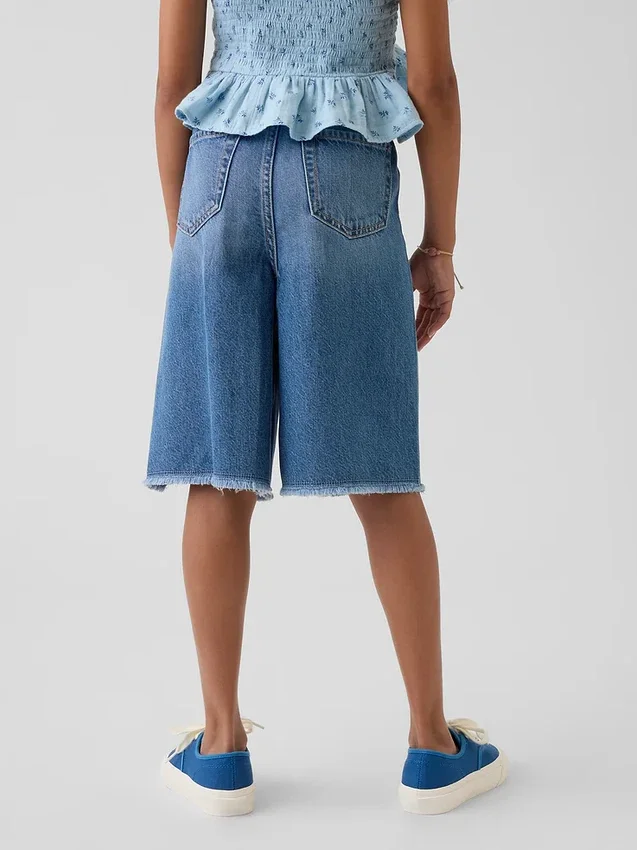Pantalones cortos vaqueros largos de talle bajo ultrasuaves para niños