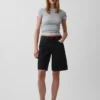 Pantalones cortos vaqueros largos de talle medio de 11"