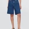 Pantalones cortos vaqueros largos de talle medio de 11"